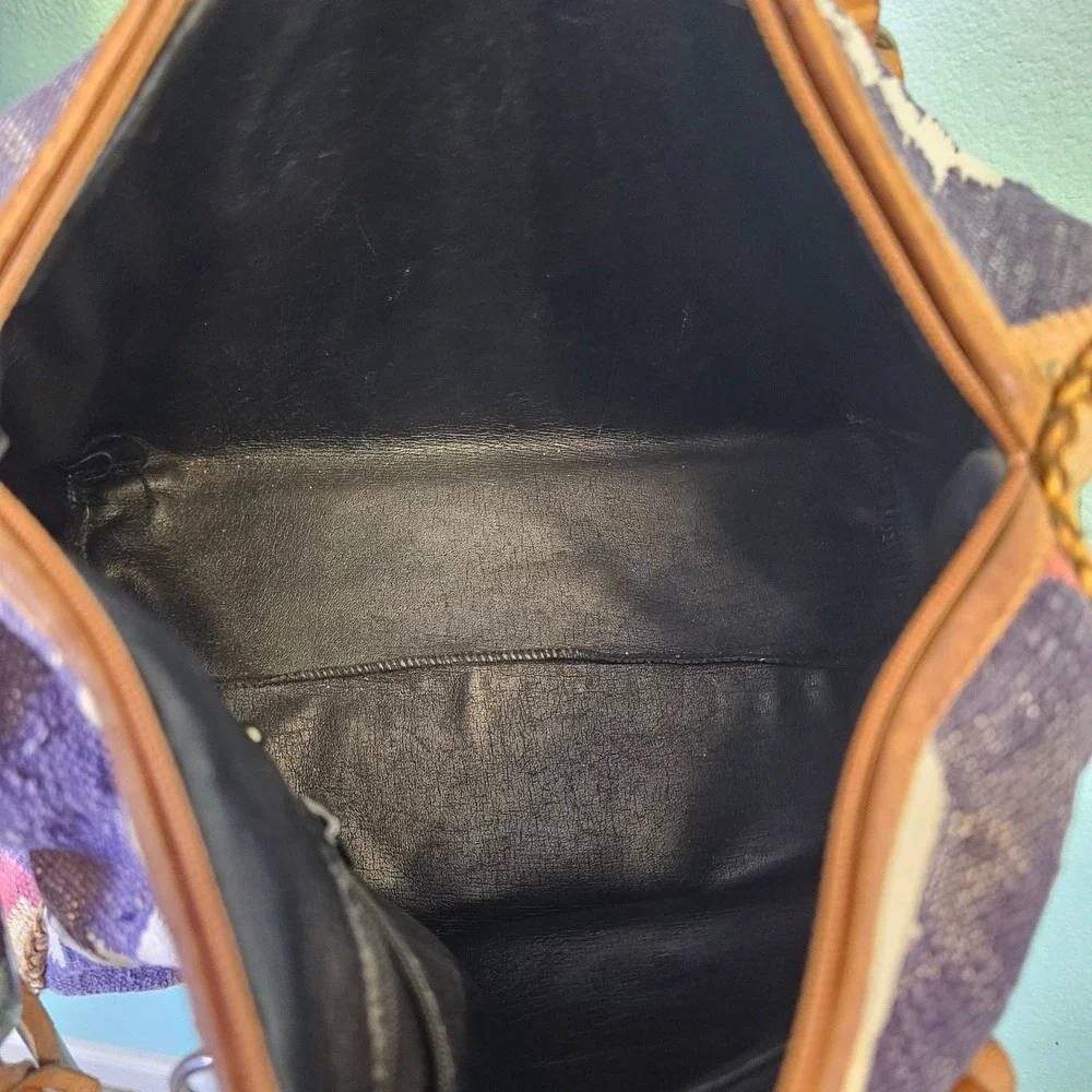Southwestern Woven Tapestry Leather‎ Crossbody Satchel Weekender Boho Aztec Bag
